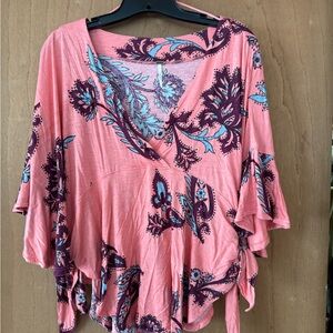 Free People Floral Pink Women's Top